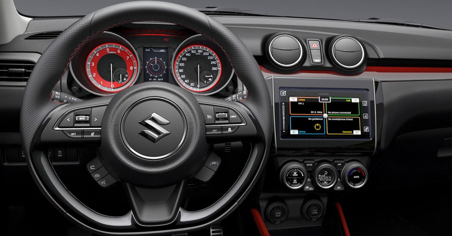 Interior del Suzuki Swift Sport 2018